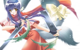 anime girl sword fight
